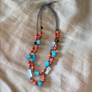 Shyanne Turquoise and Red Beaded Necklace